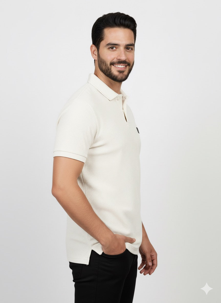 Johnny Collar Off-White T-Shirt for Men