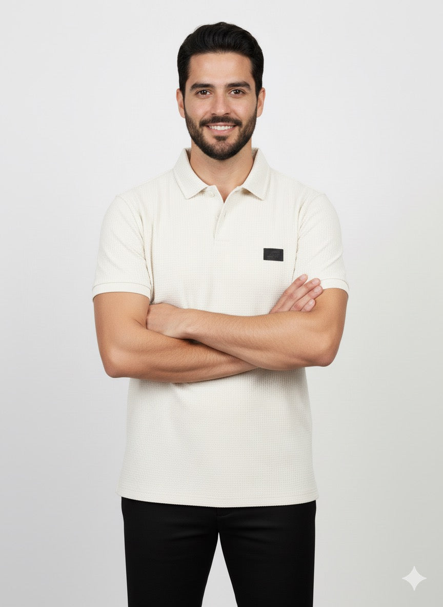 Johnny Collar Off-White T-Shirt for Men